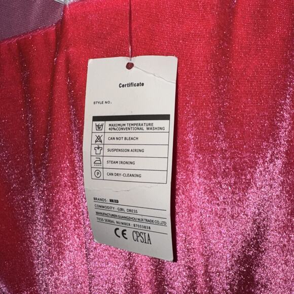 NNJXD Halloween Girl Pink PRINCESS DRESS Party Costume Fancy Dress 150 Size 12 - Picture 7 of 8